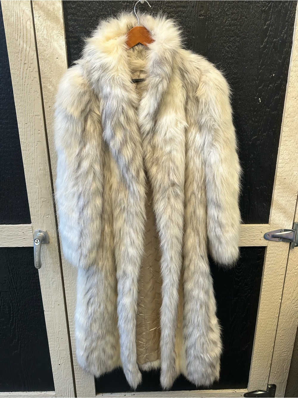 Eybi, Casper Full Length Faux Fur Coat Size Medium